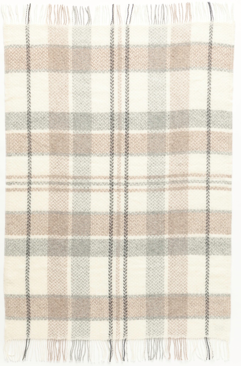 Lopi Plaid woondeken Teppi Alafoss Ruit Crême
