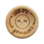 Houten Knoop met tekst Door Oma Gemaakt 30 mm - per stuk
