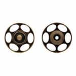 Aannaai drukknopen voor Wol 25mm oud messing per 2 stuks