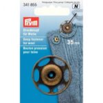 Aannaai drukknopen voor Wol 25mm oud messing per 2 stuks